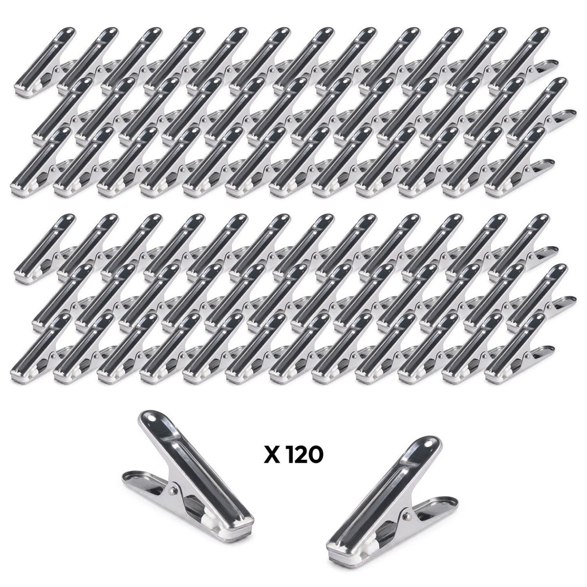 120 pinces à linge en inox, pinces incassables, inusables, ne rouillent pas