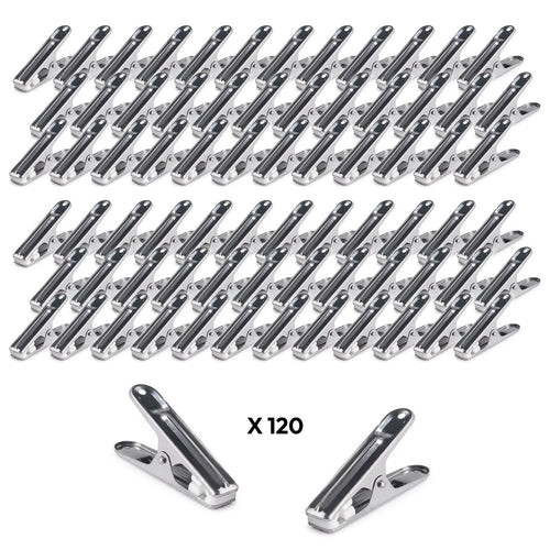 120 pinces à linge en inox, pinces incassables, inusables, ne rouillent pas
