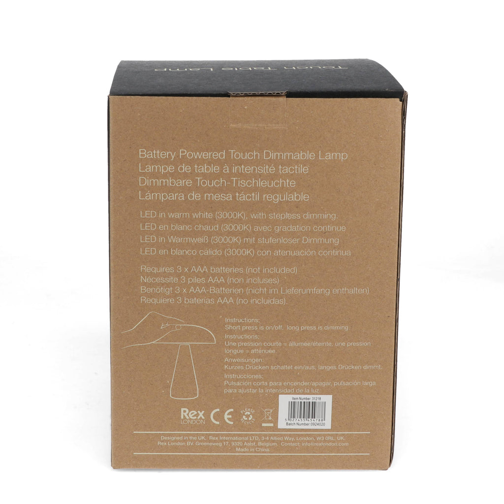Lampe tactile champignon | Lampe de chevet sans fil à intensité variable