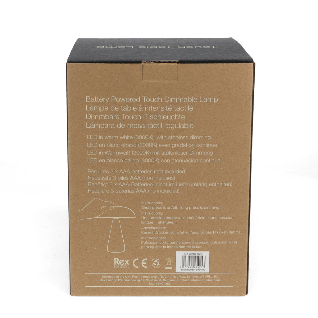 Lampe tactile champignon | Lampe de chevet sans fil à intensité variable