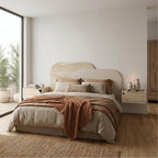 Tête de lit murale Rove pour lit King Size Travertin, grès 160x75 cm