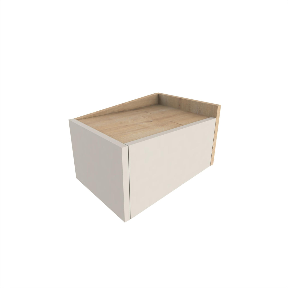 Table de chevet flottante Diago avec tiroir et étagère supérieure - Droite