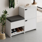 Banc à chaussures Haven – Meuble de rangement d’entrée en forme d'escalier de 101 cm avec assise