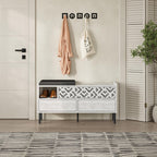 Banc à chaussures moderne Heaton – Meuble à chaussures d'entrée 3 portes avec assise