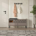 Banc à chaussures moderne Heaton – Meuble à chaussures d'entrée 3 portes avec assise