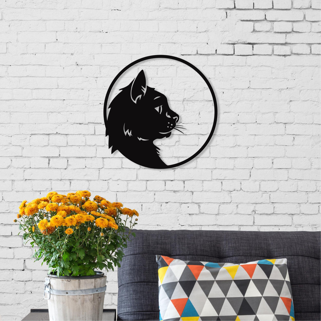 Décoration murale en métal - N°24 Profil de chat