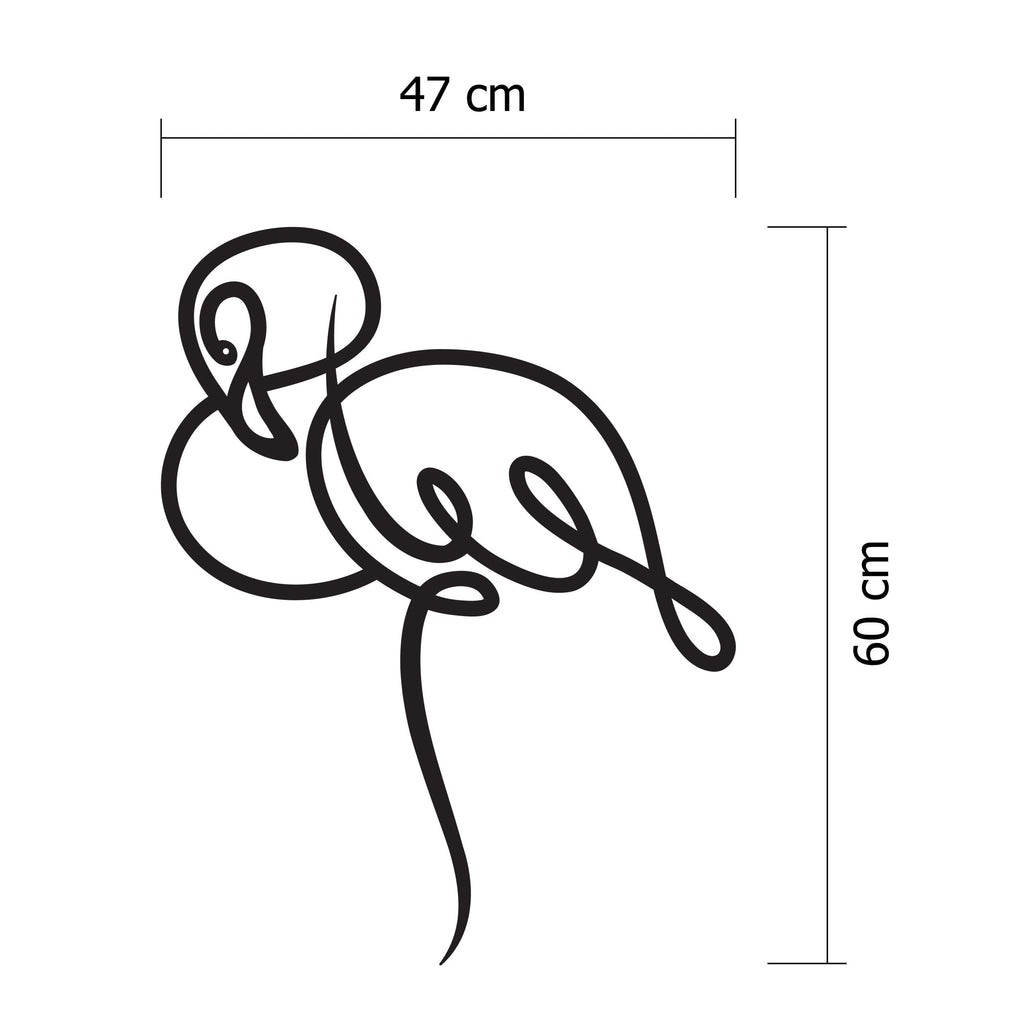 Décoration murale en métal - N° 37 Flamant rose