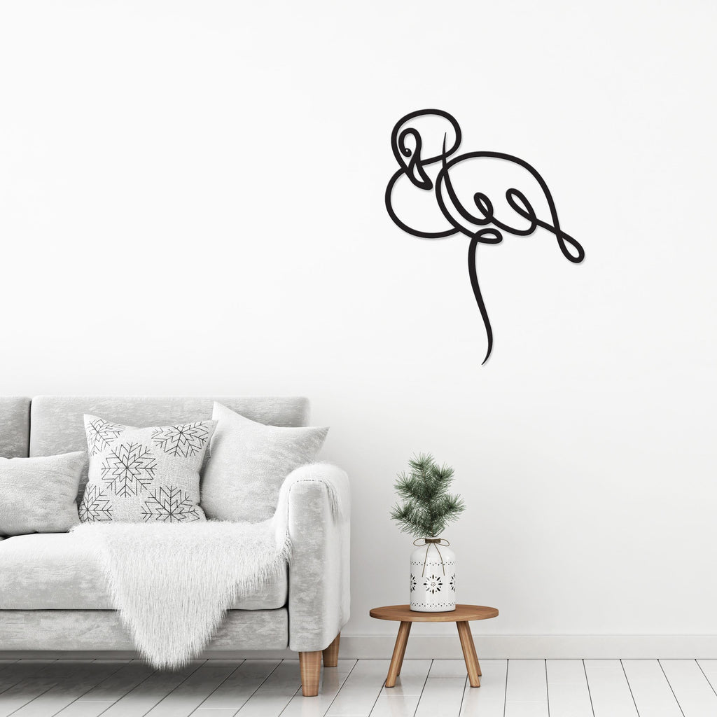 Décoration murale en métal - N° 37 Flamant rose
