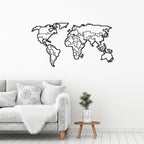 Décoration murale en métal - N° 41 Carte du monde