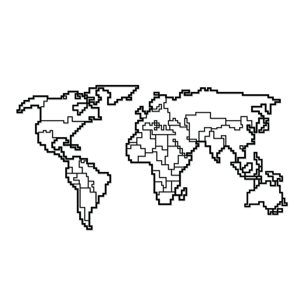 Décoration murale en métal - N° 41 Carte du monde