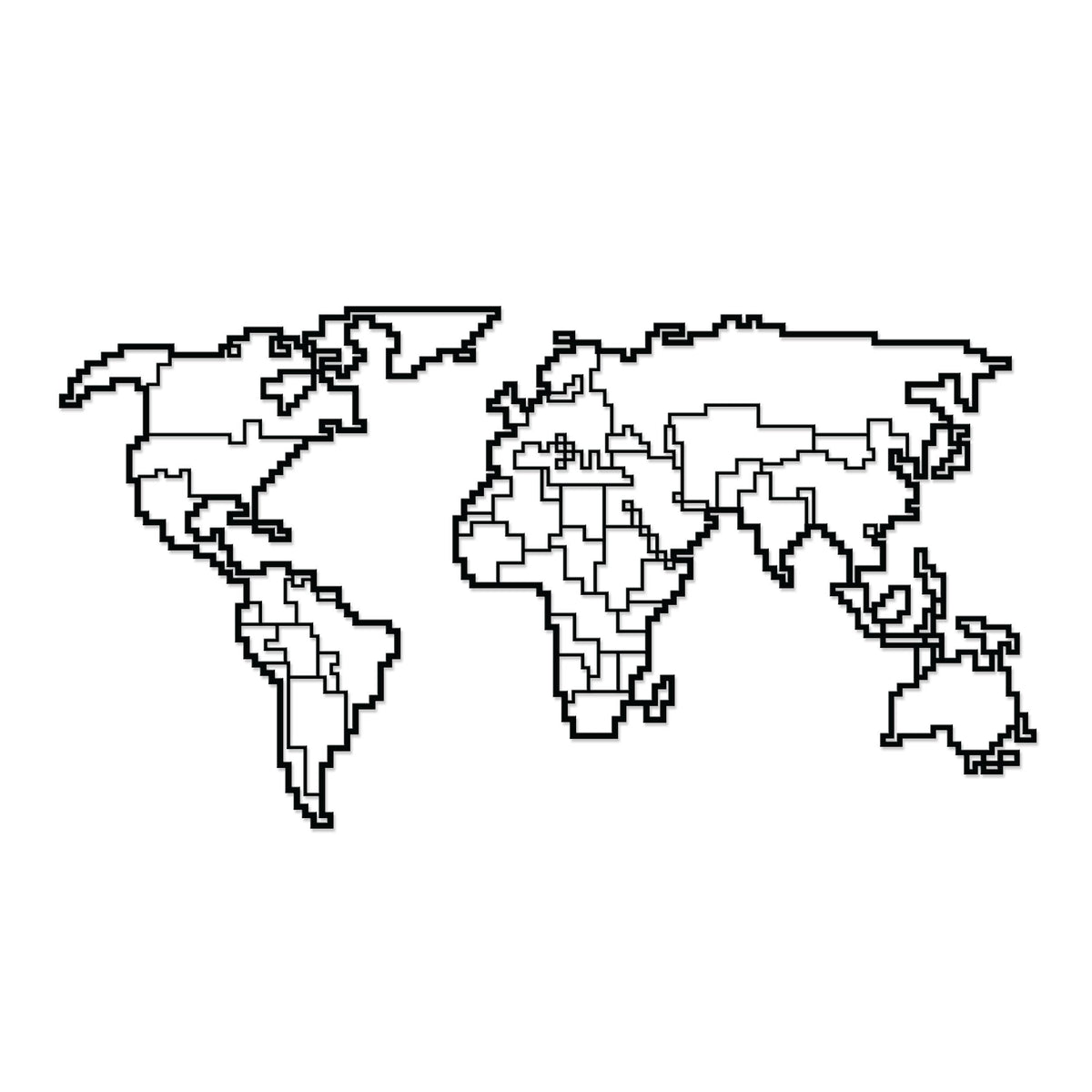 Décoration murale en métal - N° 41 Carte du monde