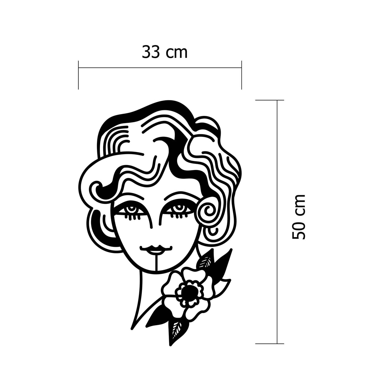 Décoration Murale en Métal-n°43 Femme dans les Fleurs