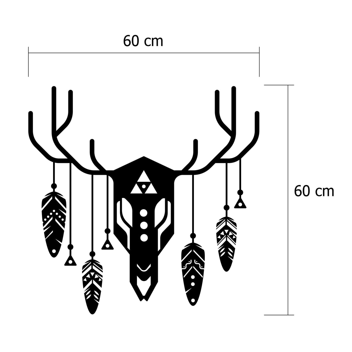 Décoration murale en métal -n°:47 Totem de cerf