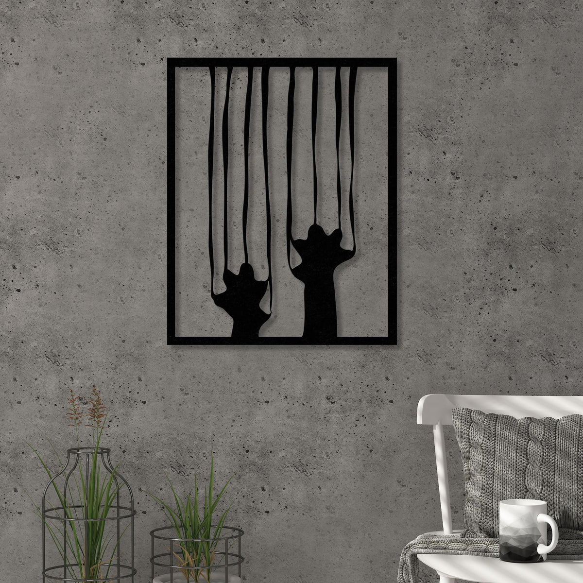 Décoration murale en métal - N°7 rayures