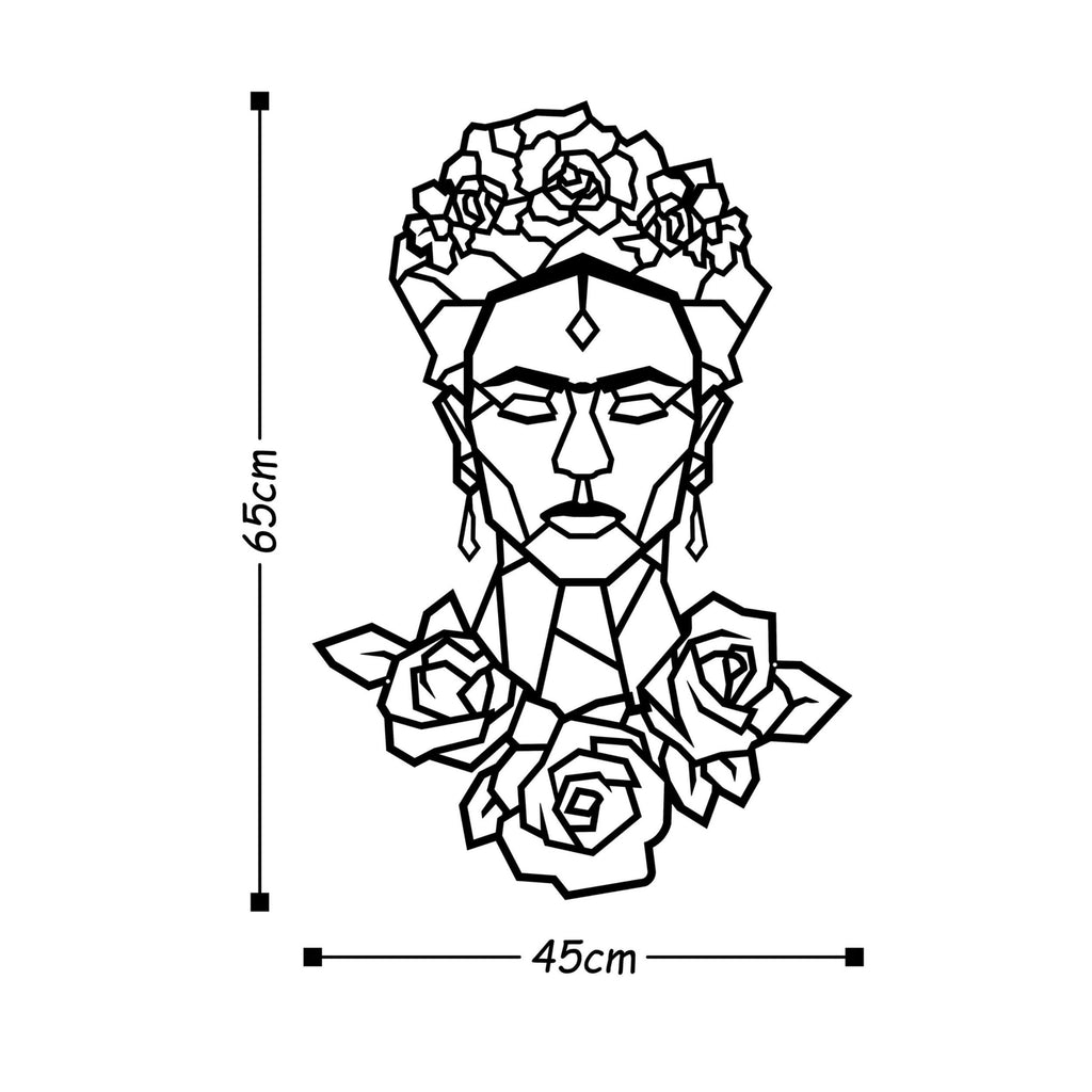 Décoration Murale en Métal Frida Rose Noire