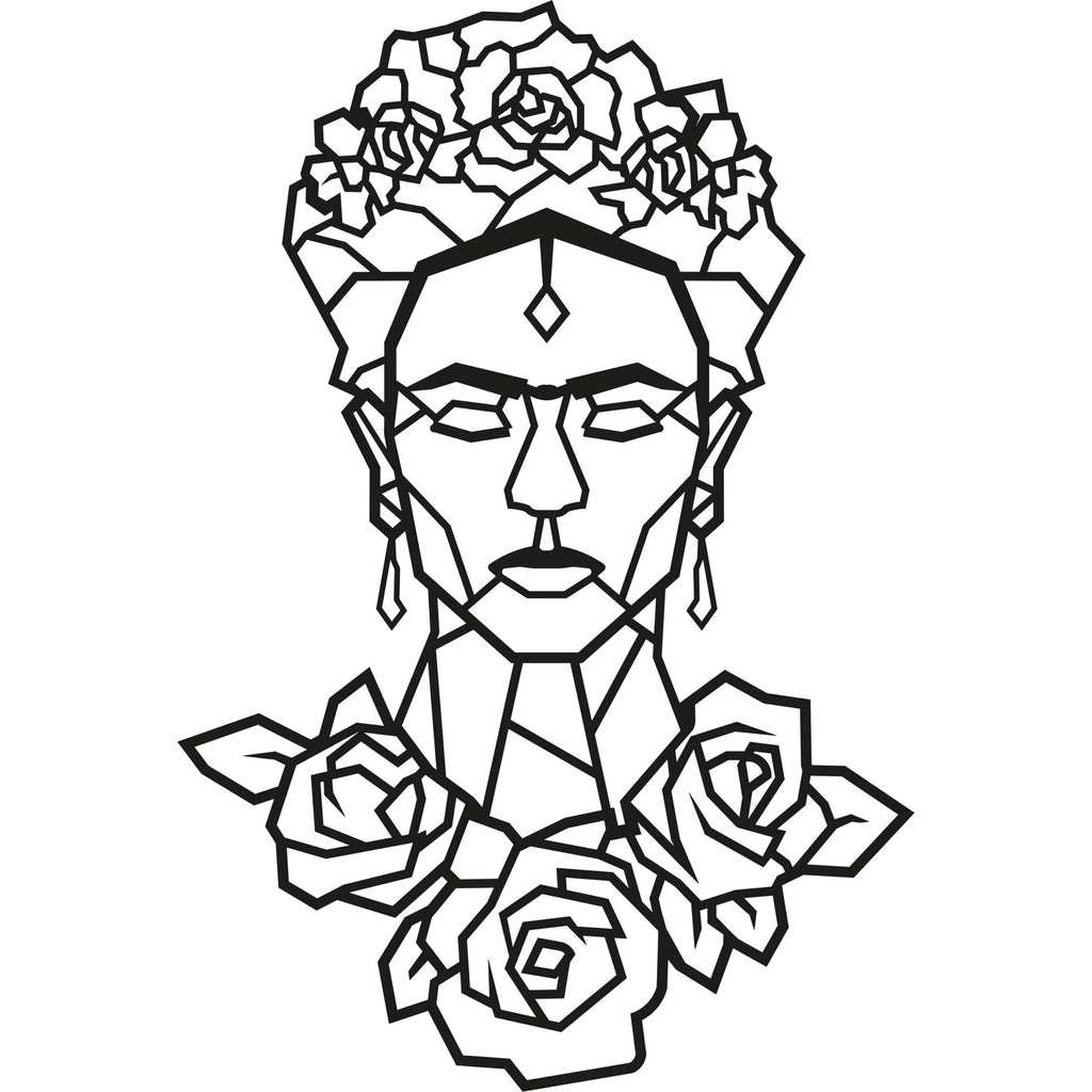 Décoration Murale en Métal Frida Rose Noire