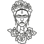 Décoration Murale en Métal Frida Rose Noire