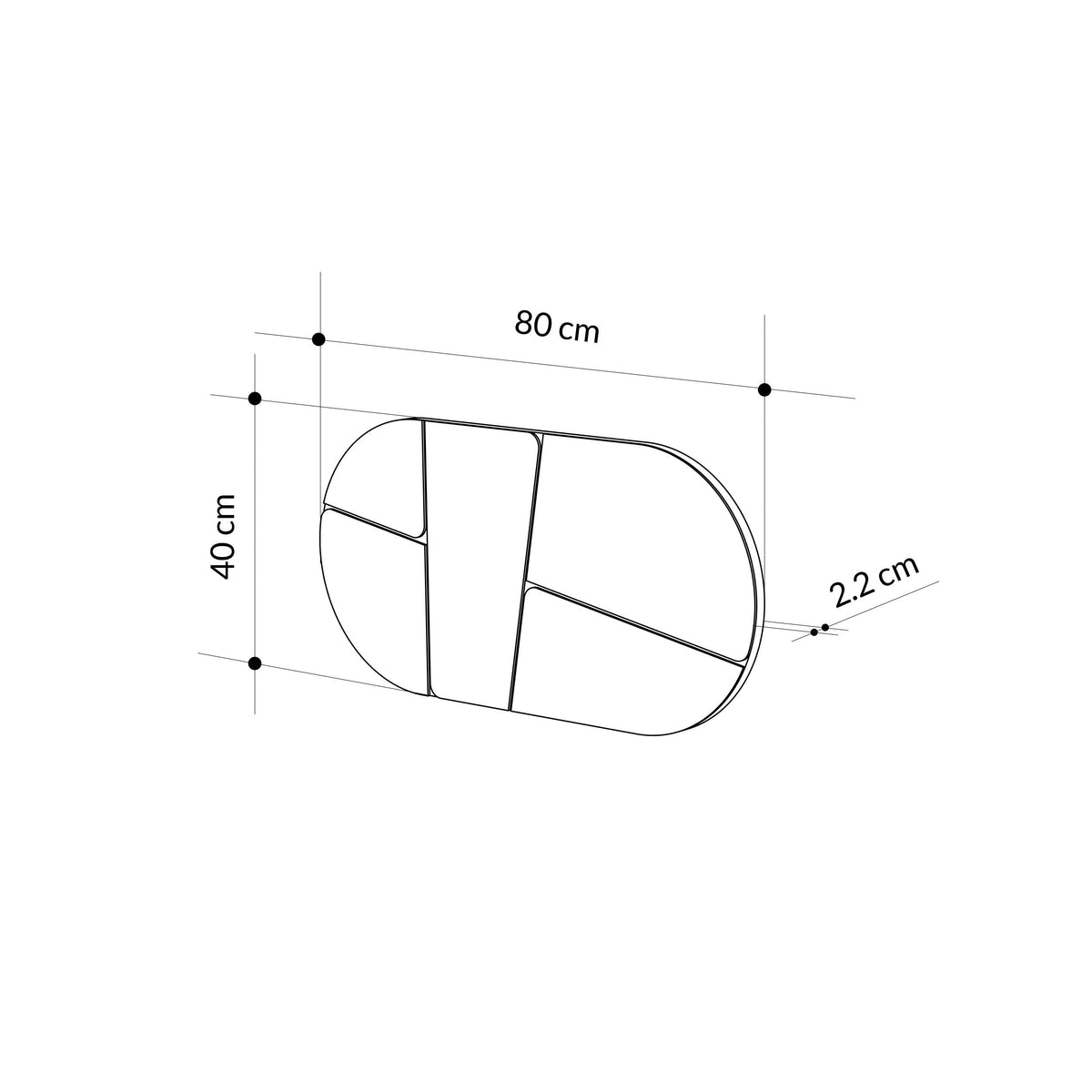 Miroir mural rond Otis White