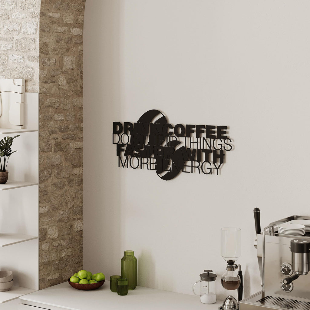 Décoration murale en métal Café pour plus d'énergie