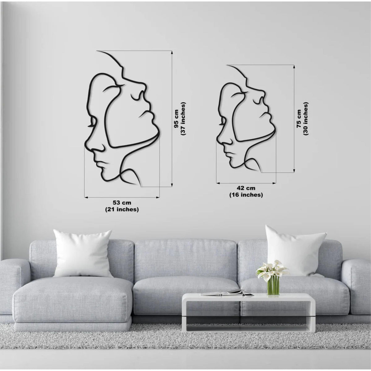 Décoration murale en métal - Two Face 75x42 cm