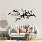 Décoration murale en métal - Oiseaux sur la branche 120x55 cm