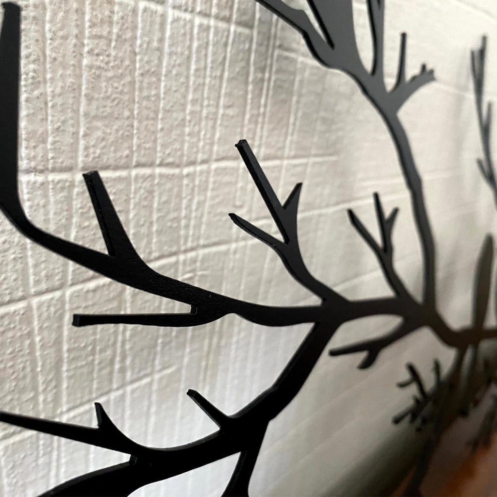 Décoration murale en métal - Oiseaux sur la branche 120x55 cm
