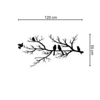 Décoration murale en métal - Oiseaux sur la branche 120x55 cm