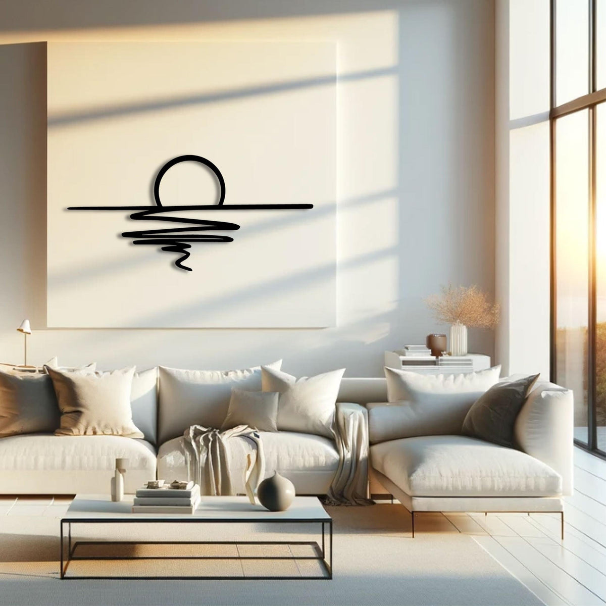 Décoration Murale Métal - Coucher de soleil 120x56 Cm