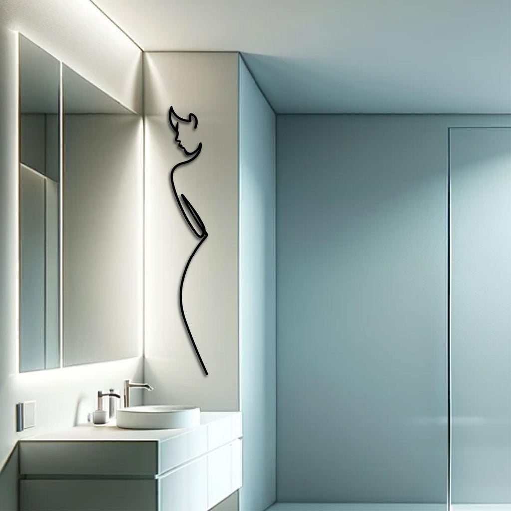 Décoration murale en métal - Élégance minimaliste 120 cm