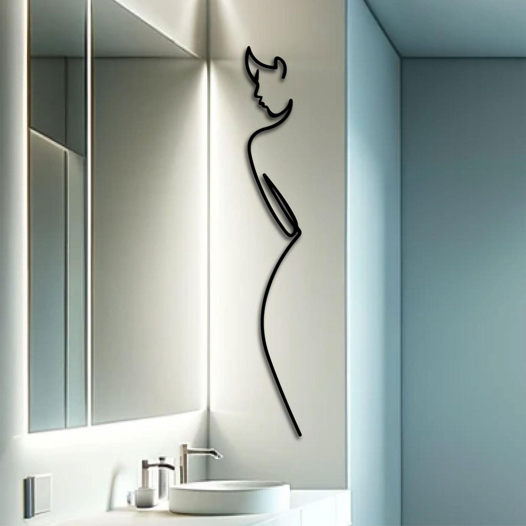 Décoration murale en métal - Élégance minimaliste 120 cm
