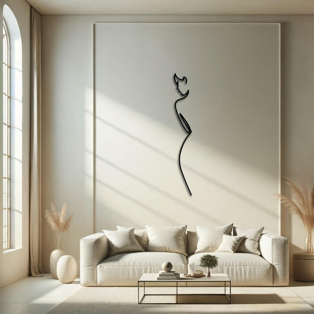 Décoration murale en métal - Élégance minimaliste 120 cm
