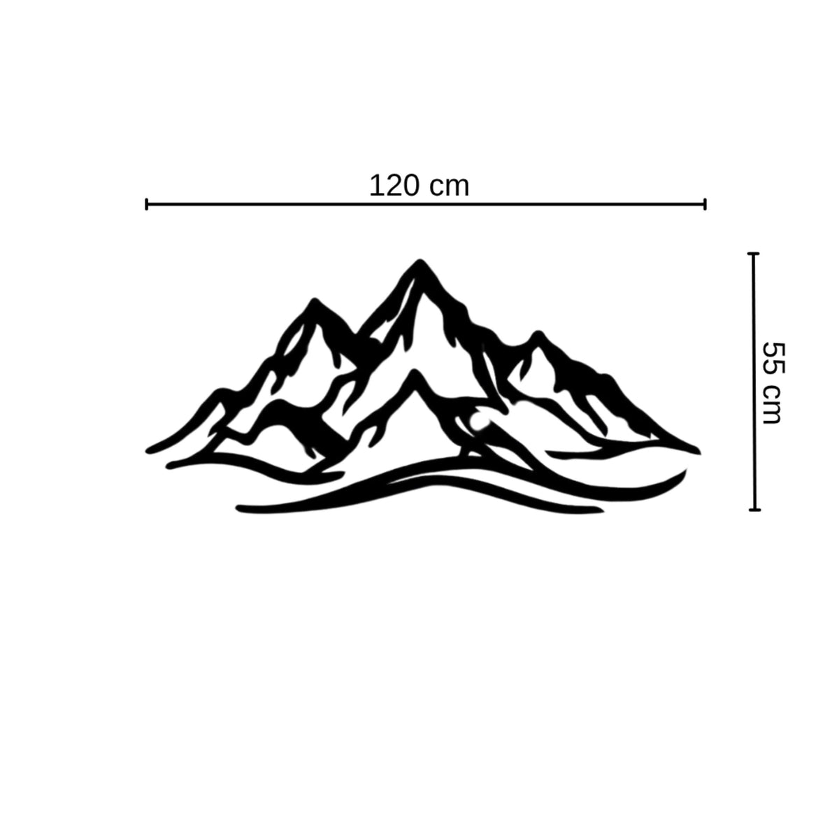 Décoration murale en métal - Montagne 120 cm