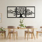Déco murale métal - Triptyque Platanus 60 cm