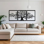 Déco murale métal - Triptyque Platanus 60 cm