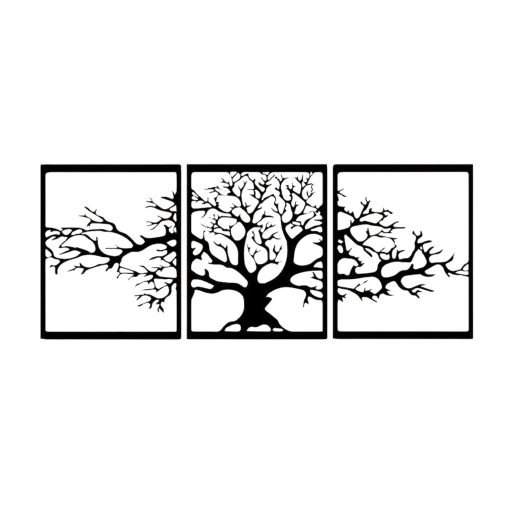 Déco murale métal - Triptyque Platanus 60 cm