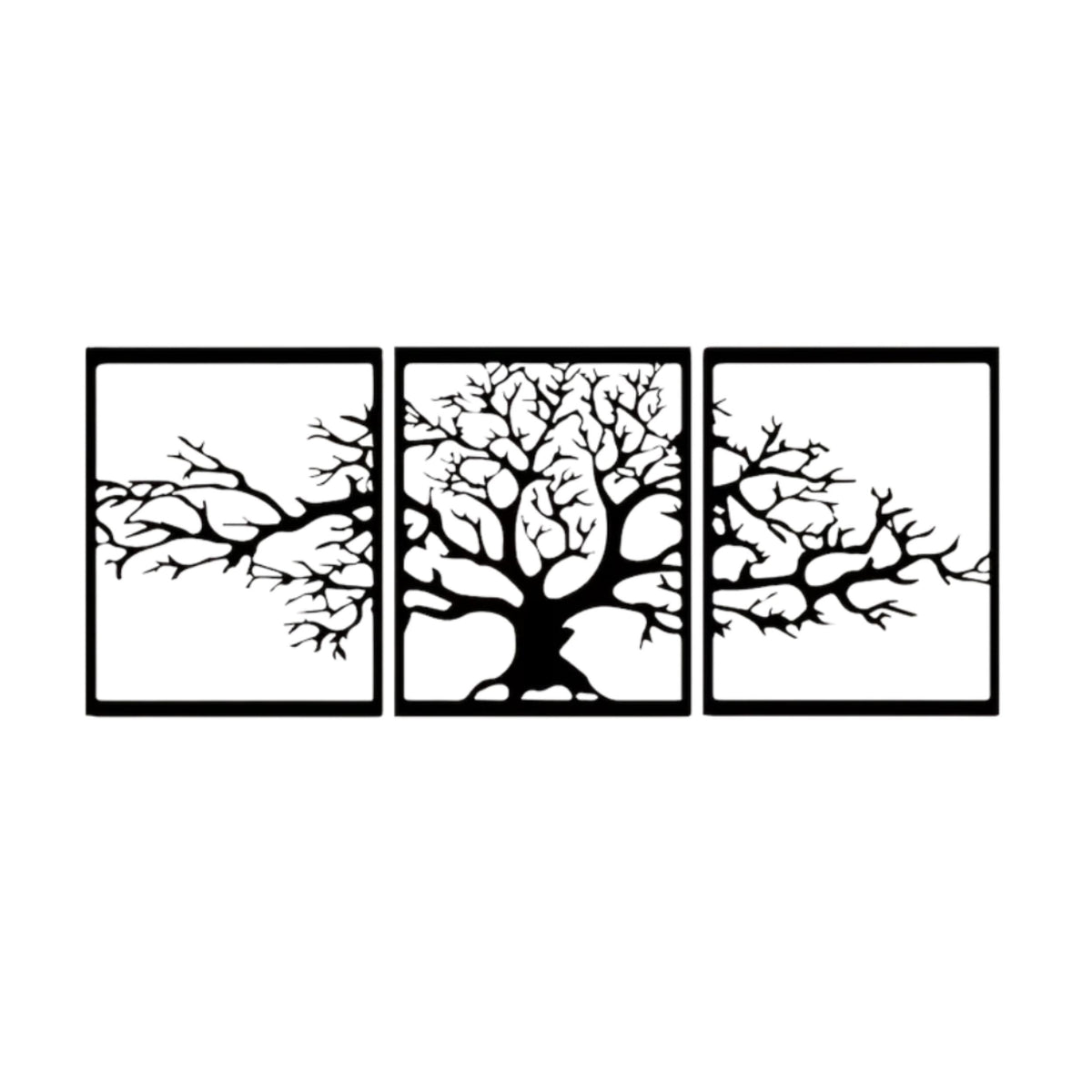 Déco murale métal - Triptyque Platanus 60 cm