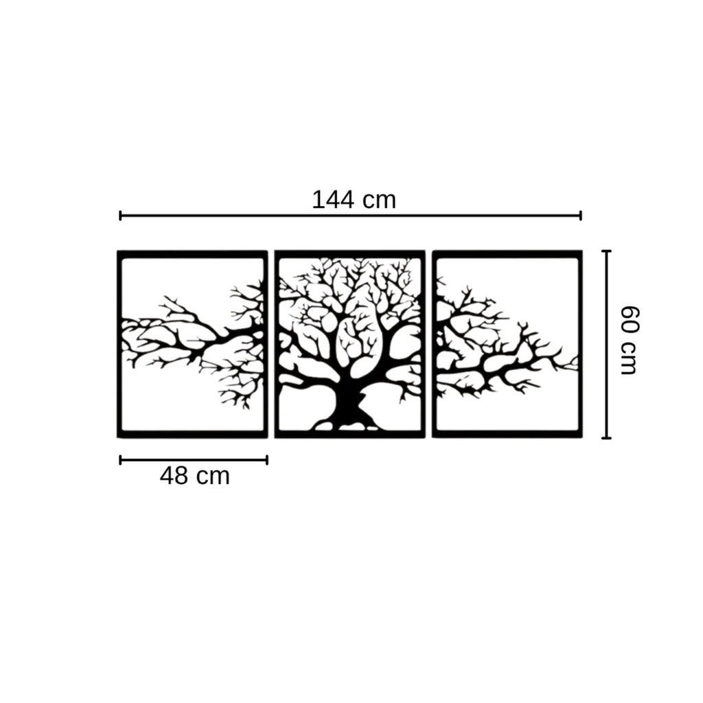 Déco murale métal - Triptyque Platanus 60 cm