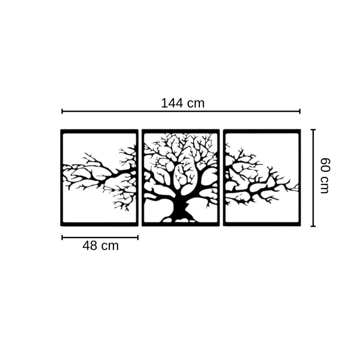 Déco murale métal - Triptyque Platanus 60 cm