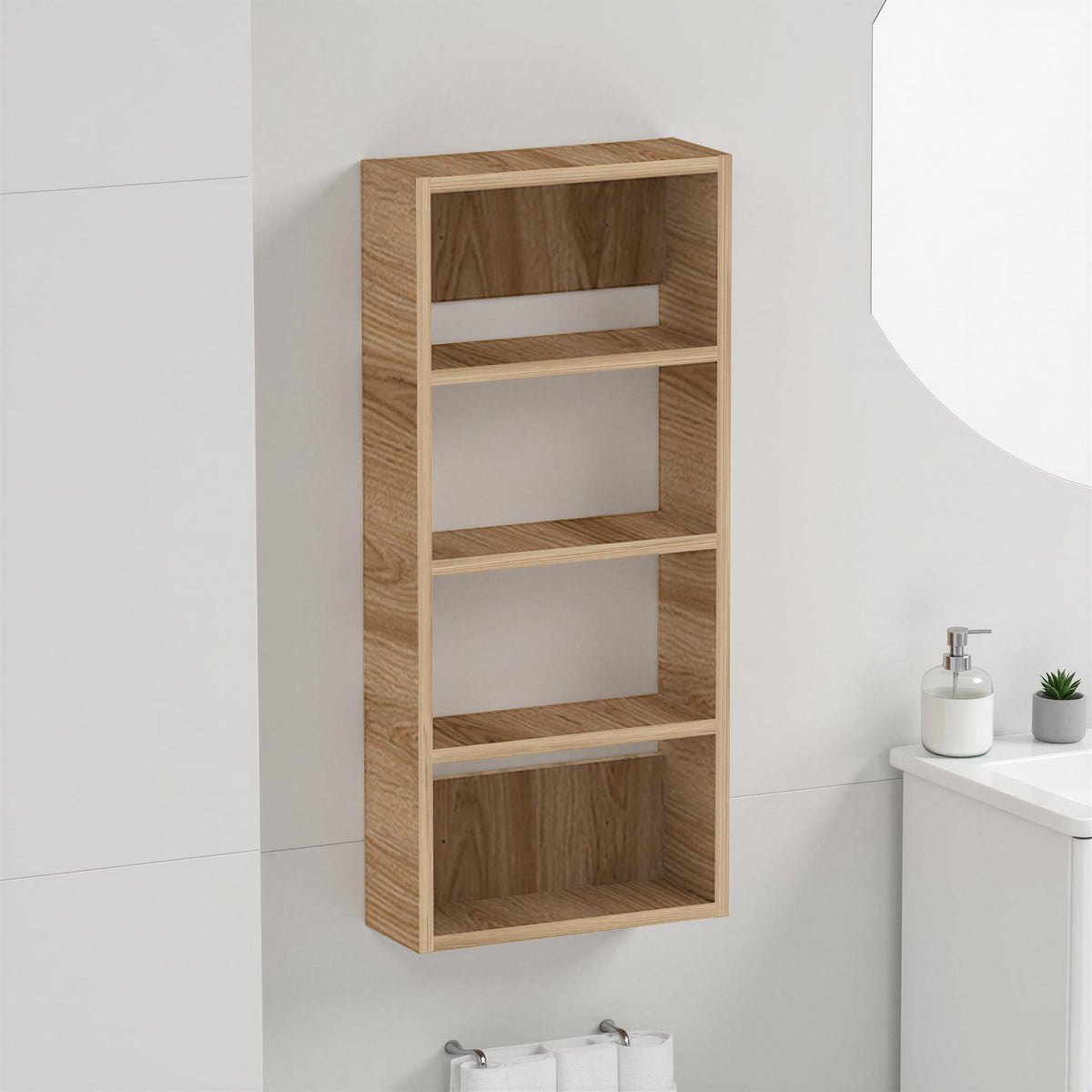 Rafina Armoire murale polyvalente / Armoire de salle de bain 4 étagères