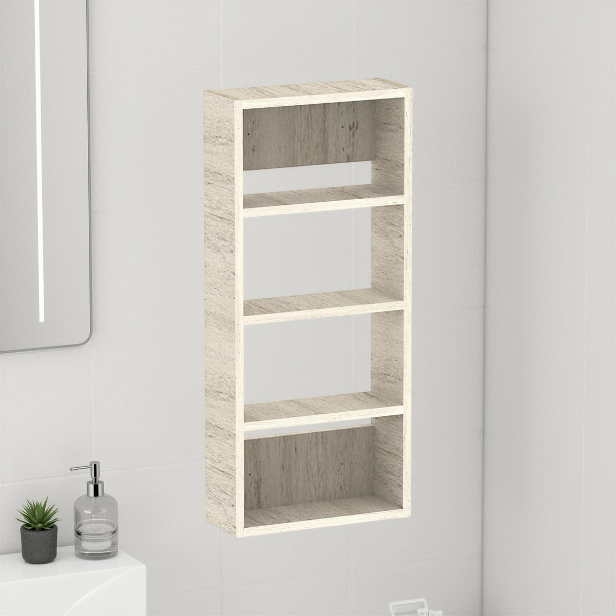 Rafina Armoire murale polyvalente / Armoire de salle de bain 4 étagères