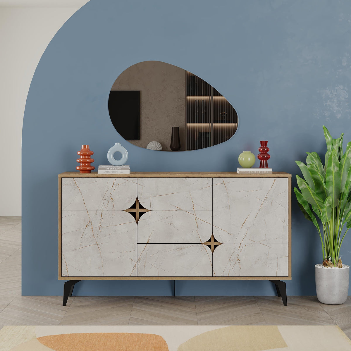 Console Spark - 3 Portes - 35 x 140 x 79,3 cm