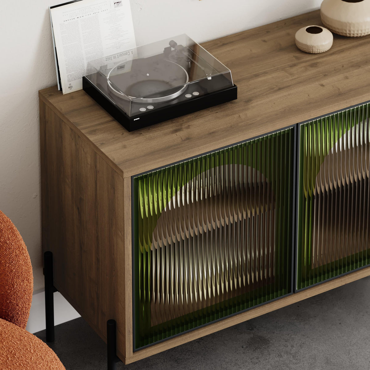 Bahut Robinson 94 cm aspect chêne foncé