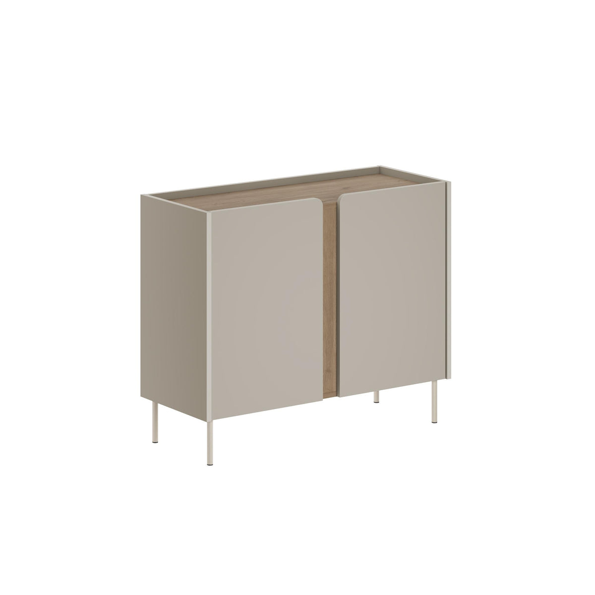 Buffet Norm 2 portes Chêne naturel-Grès 100 x 40,5 x 82,9 cm