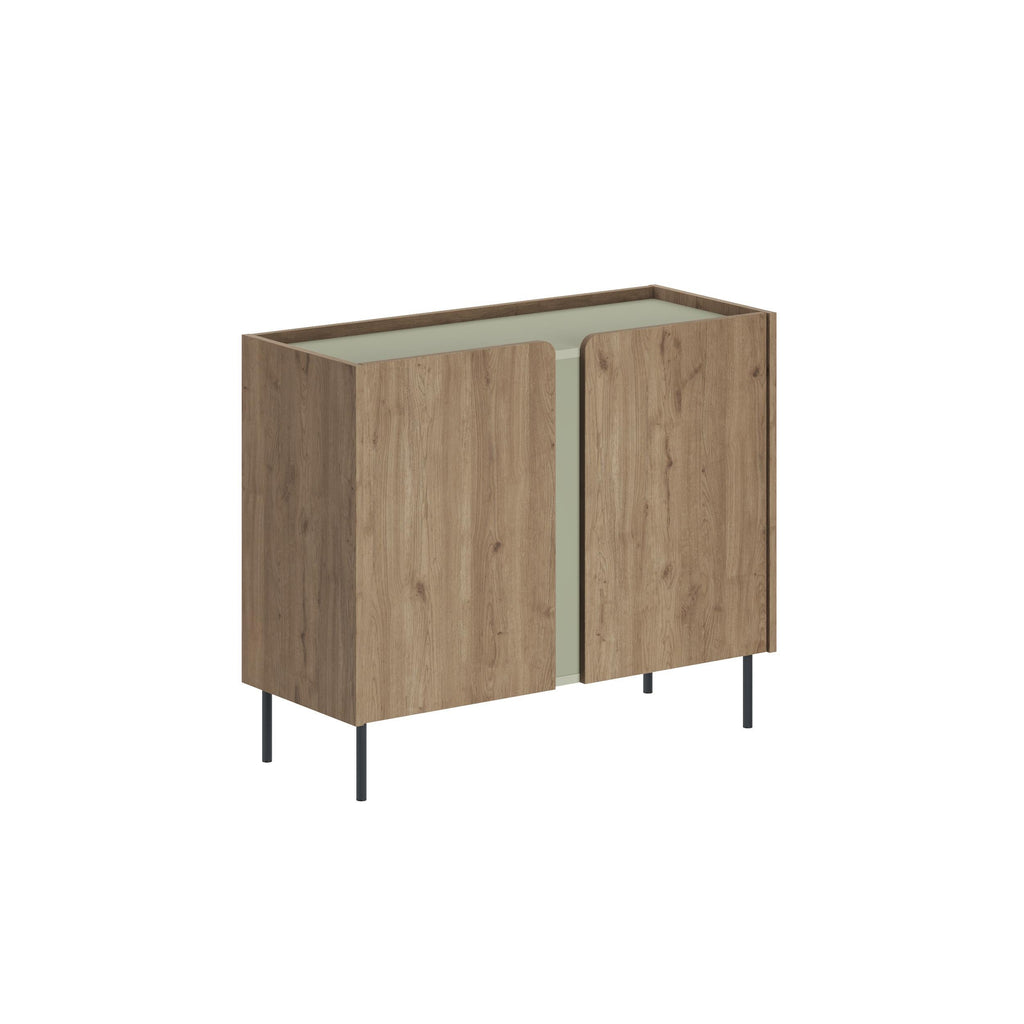 Buffet Norm 2 portes Chêne naturel-Grès 100 x 40,5 x 82,9 cm