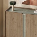 Buffet Norm 2 portes Chêne naturel-Grès 100 x 40,5 x 82,9 cm