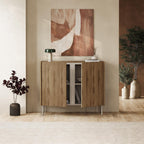 Buffet Norm 2 portes Chêne naturel-Grès 100 x 40,5 x 82,9 cm
