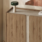 Buffet Norm 2 portes Chêne naturel-Grès 100 x 40,5 x 82,9 cm