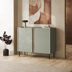 Buffet Norm 2 portes Chêne naturel-Grès 100 x 40,5 x 82,9 cm