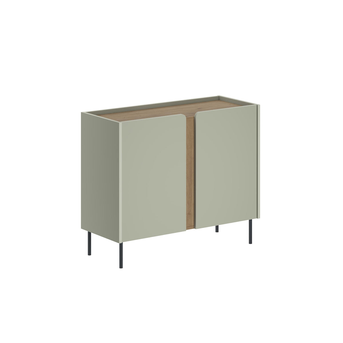 Buffet Norm 2 portes Chêne naturel-Grès 100 x 40,5 x 82,9 cm