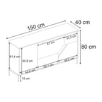 Enfilade moderne Vesco Chêne Naturel Sandstone 150cm